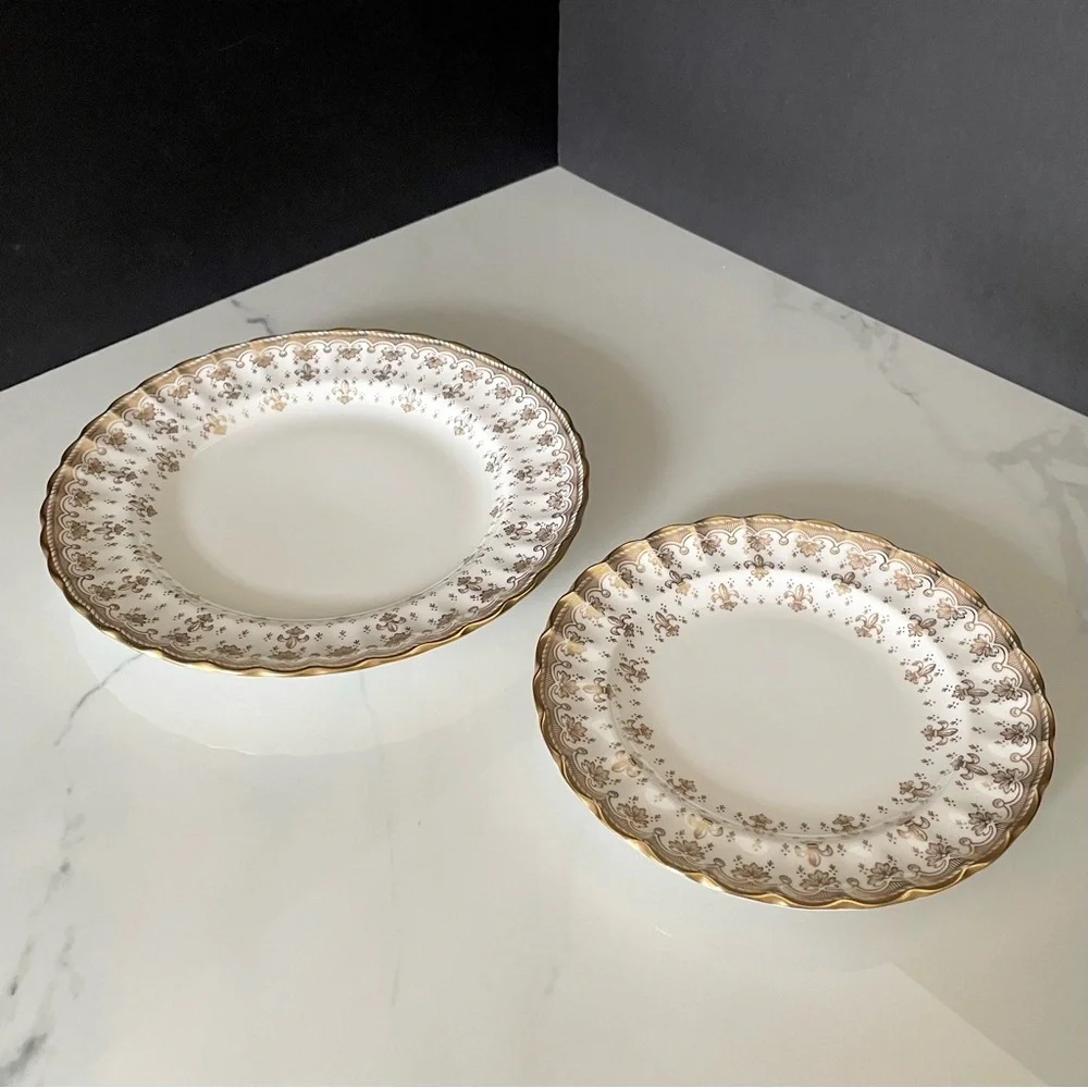 Fleur De Lys Gold Salad & Bread Plate by Spode